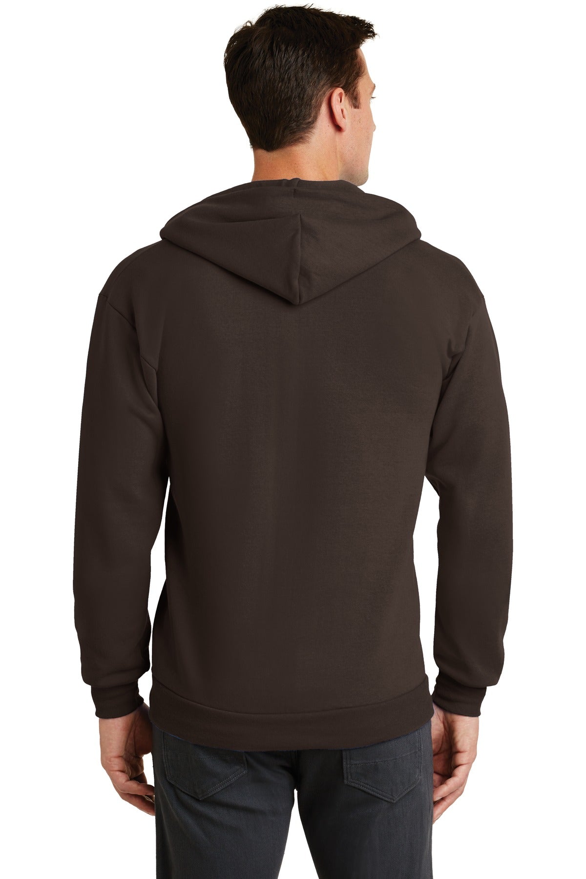 Port & Company Core Fleece Full-Zip Hooded Sweatshirt. PC78ZH Dark Chocolate Brown