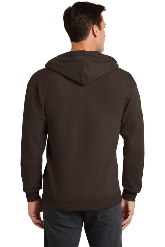 Port & Company Core Fleece Full-Zip Hooded Sweatshirt. PC78ZH Dark Chocolate Brown