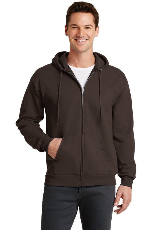 Port & Company Core Fleece Full-Zip Hooded Sweatshirt. PC78ZH Dark Chocolate Brown