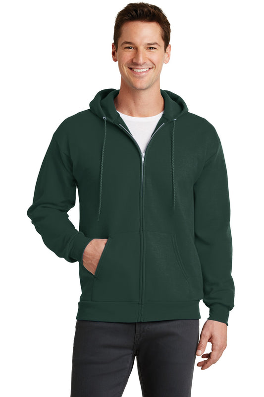 Port & Company Core Fleece Full-Zip Hooded Sweatshirt. PC78ZH Dark Green