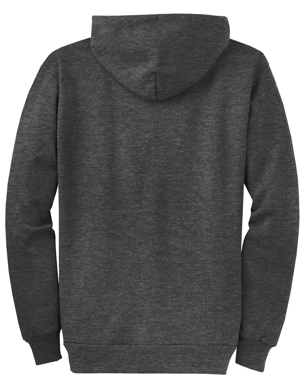 Port & Company Core Fleece Full-Zip Hooded Sweatshirt. PC78ZH Dark Heather Grey