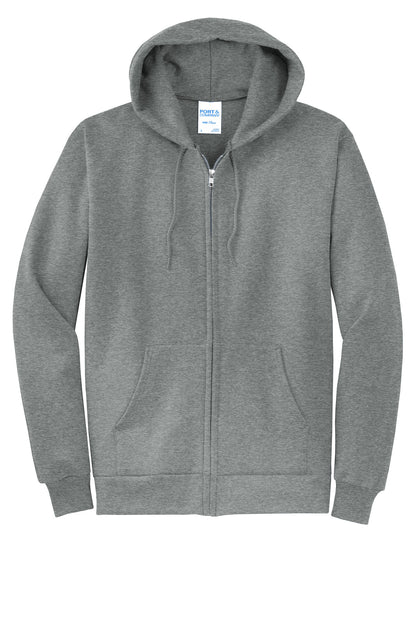 Port & Company Core Fleece Full-Zip Hooded Sweatshirt. PC78ZH Graphite Heather