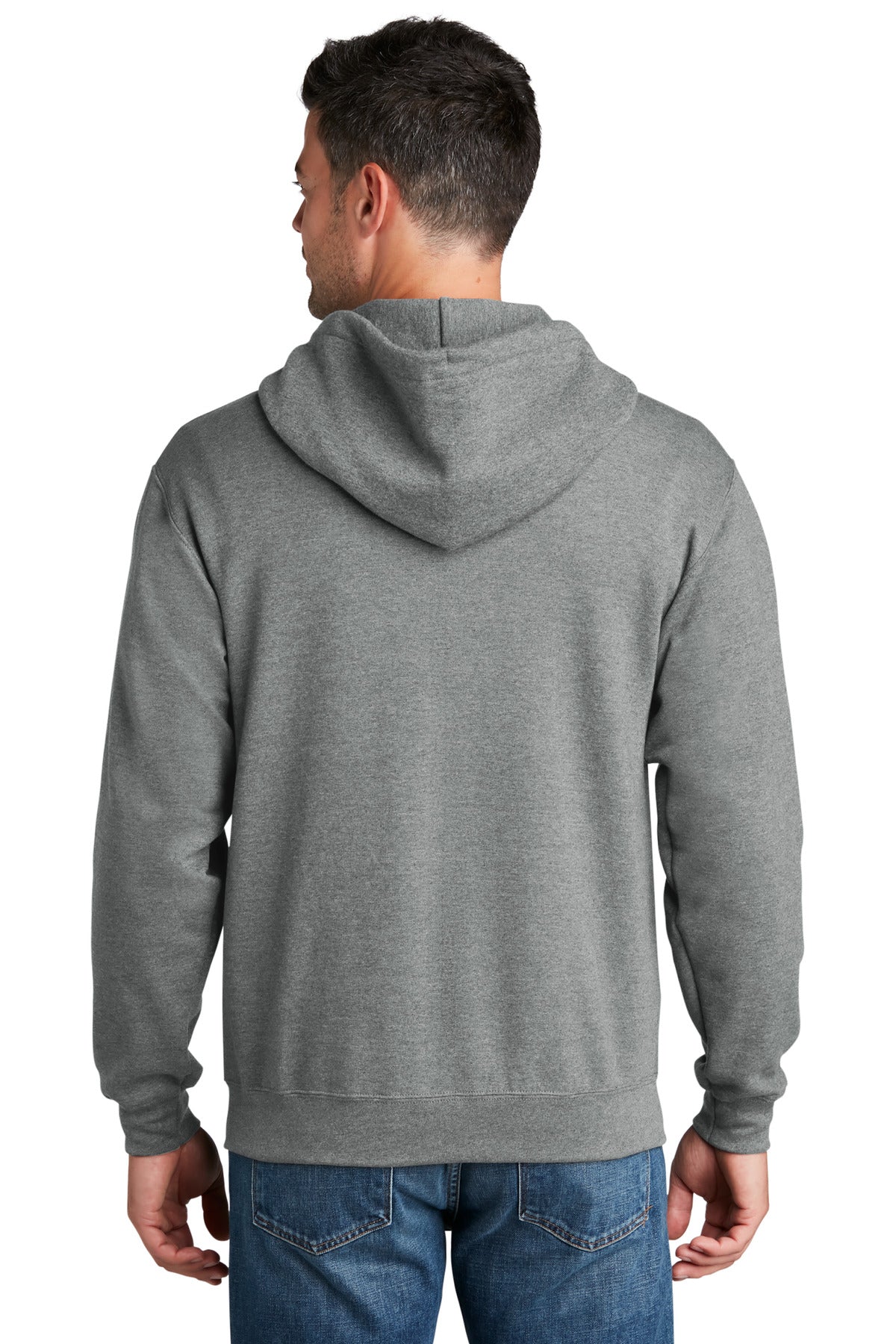 Port & Company Core Fleece Full-Zip Hooded Sweatshirt. PC78ZH Graphite Heather