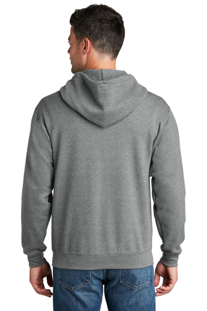 Port & Company Core Fleece Full-Zip Hooded Sweatshirt. PC78ZH Graphite Heather