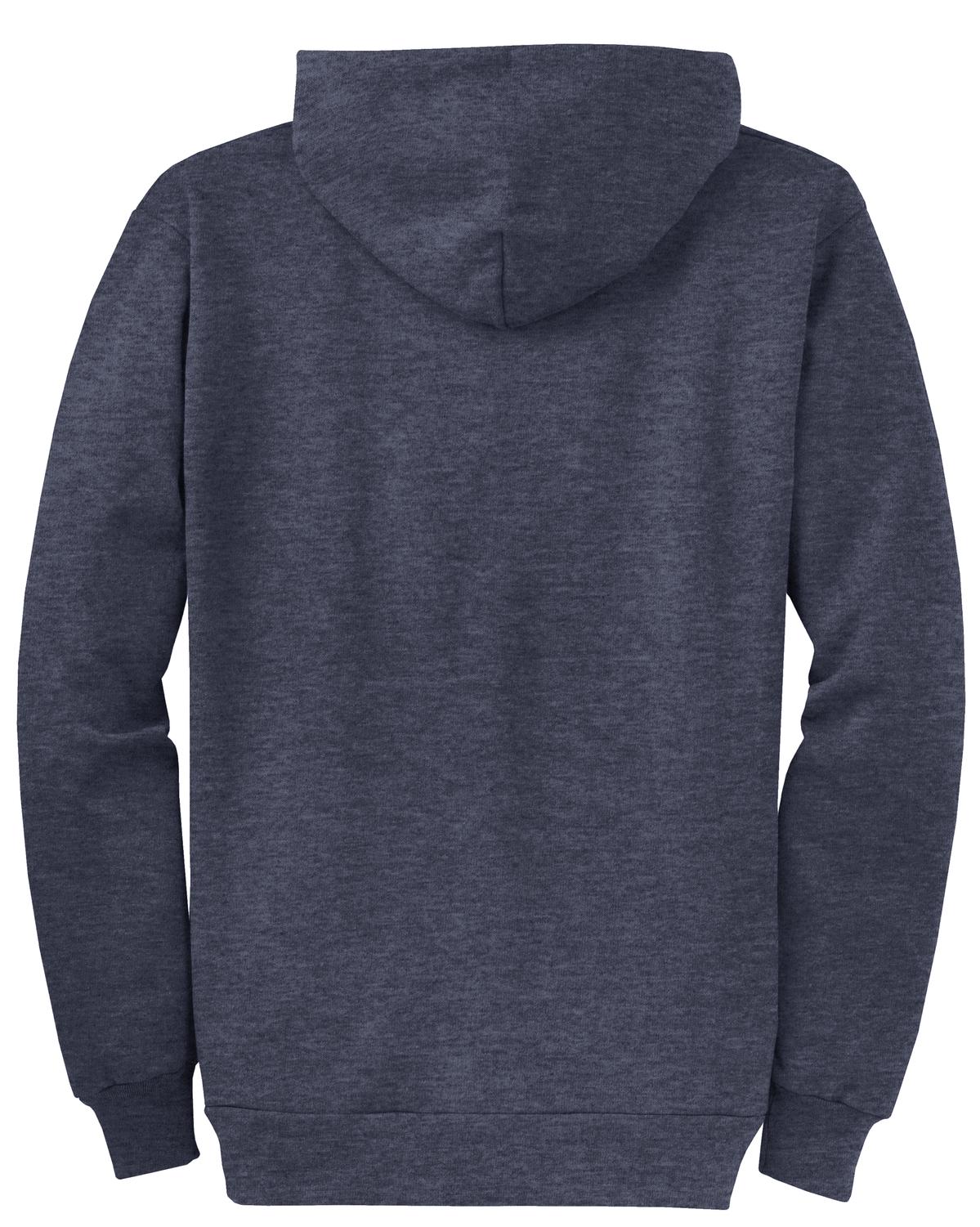 Port & Company Core Fleece Full-Zip Hooded Sweatshirt. PC78ZH Heather Navy
