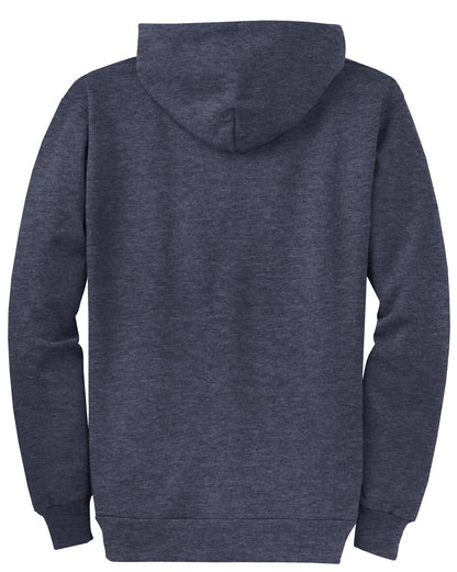 Port & Company Core Fleece Full-Zip Hooded Sweatshirt. PC78ZH Heather Navy