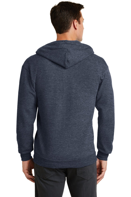 Port & Company Core Fleece Full-Zip Hooded Sweatshirt. PC78ZH Heather Navy