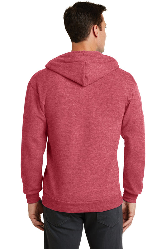 Port & Company Core Fleece Full-Zip Hooded Sweatshirt. PC78ZH Heather Red