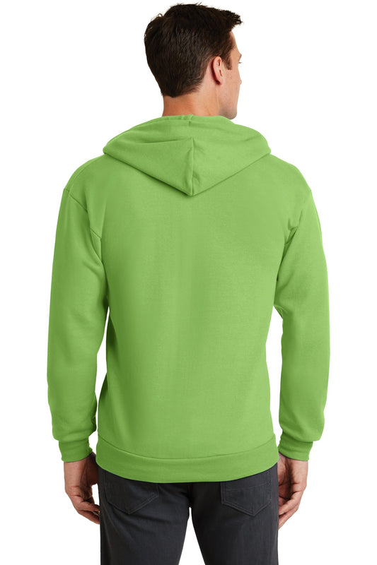 Port & Company Core Fleece Full-Zip Hooded Sweatshirt. PC78ZH Lime