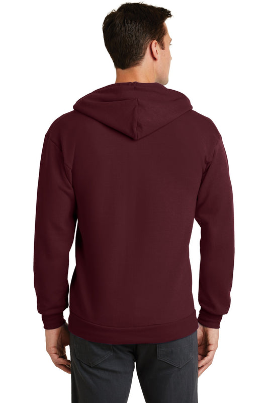 Port & Company Core Fleece Full-Zip Hooded Sweatshirt. PC78ZH Maroon