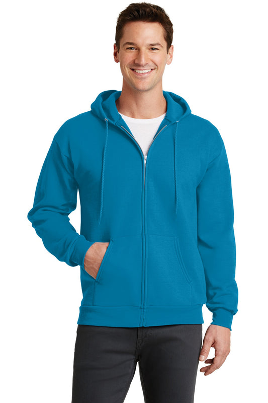Port & Company Core Fleece Full-Zip Hooded Sweatshirt. PC78ZH Neon Blue