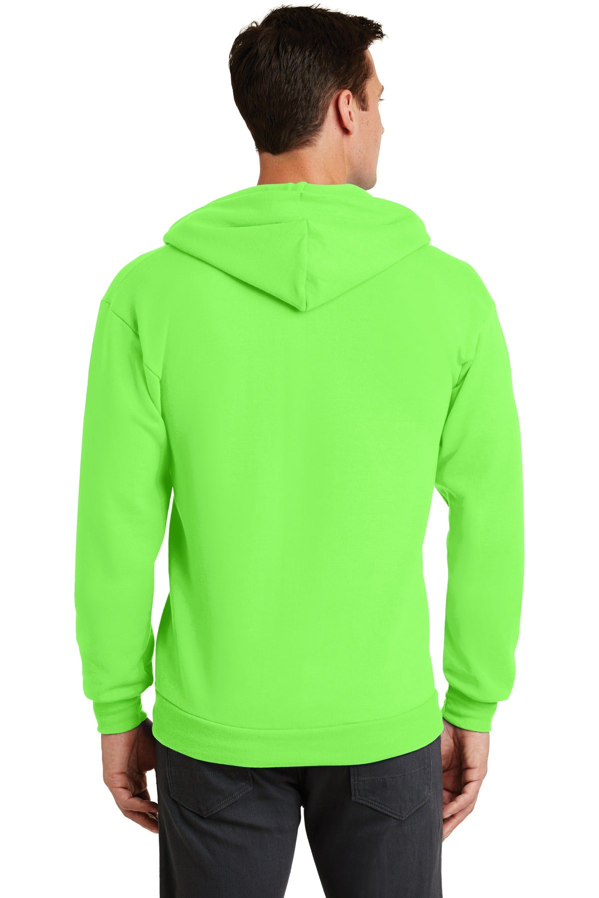 Port & Company Core Fleece Full-Zip Hooded Sweatshirt. PC78ZH Neon Green