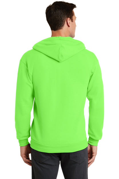 Port & Company Core Fleece Full-Zip Hooded Sweatshirt. PC78ZH Neon Green