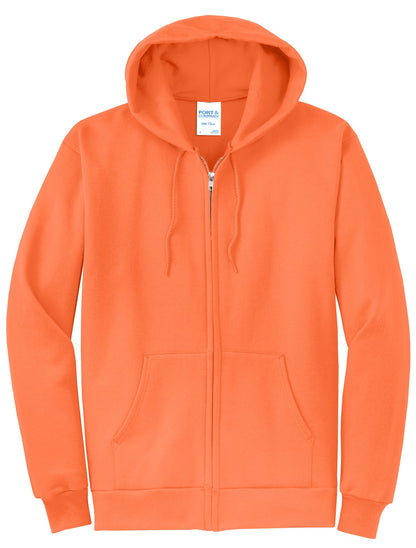 Port & Company Core Fleece Full-Zip Hooded Sweatshirt. PC78ZH Neon Orange