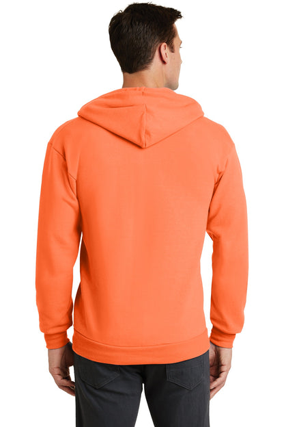 Port & Company Core Fleece Full-Zip Hooded Sweatshirt. PC78ZH Neon Orange