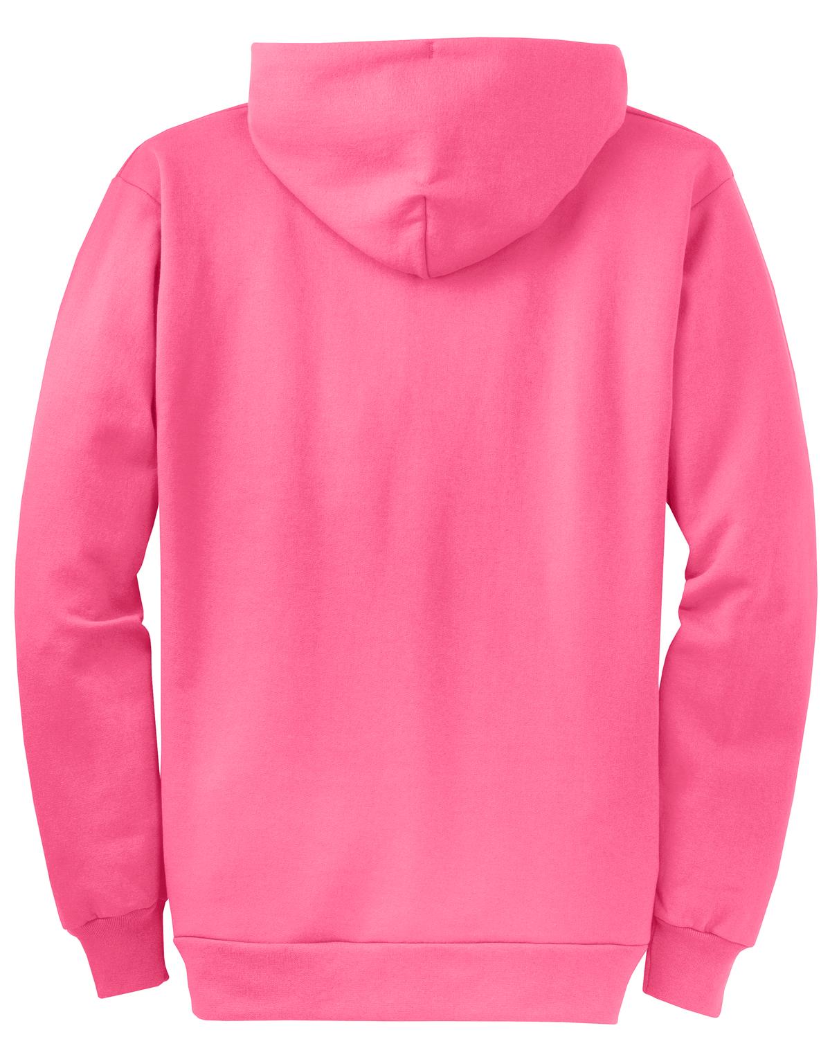 Port & Company Core Fleece Full-Zip Hooded Sweatshirt. PC78ZH Neon Pink