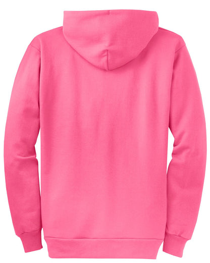 Port & Company Core Fleece Full-Zip Hooded Sweatshirt. PC78ZH Neon Pink