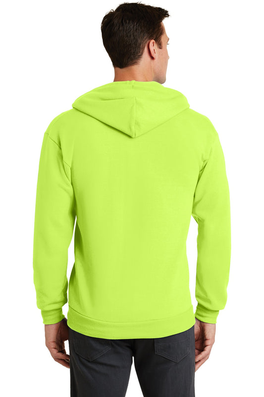 Port & Company Core Fleece Full-Zip Hooded Sweatshirt. PC78ZH Neon Yellow