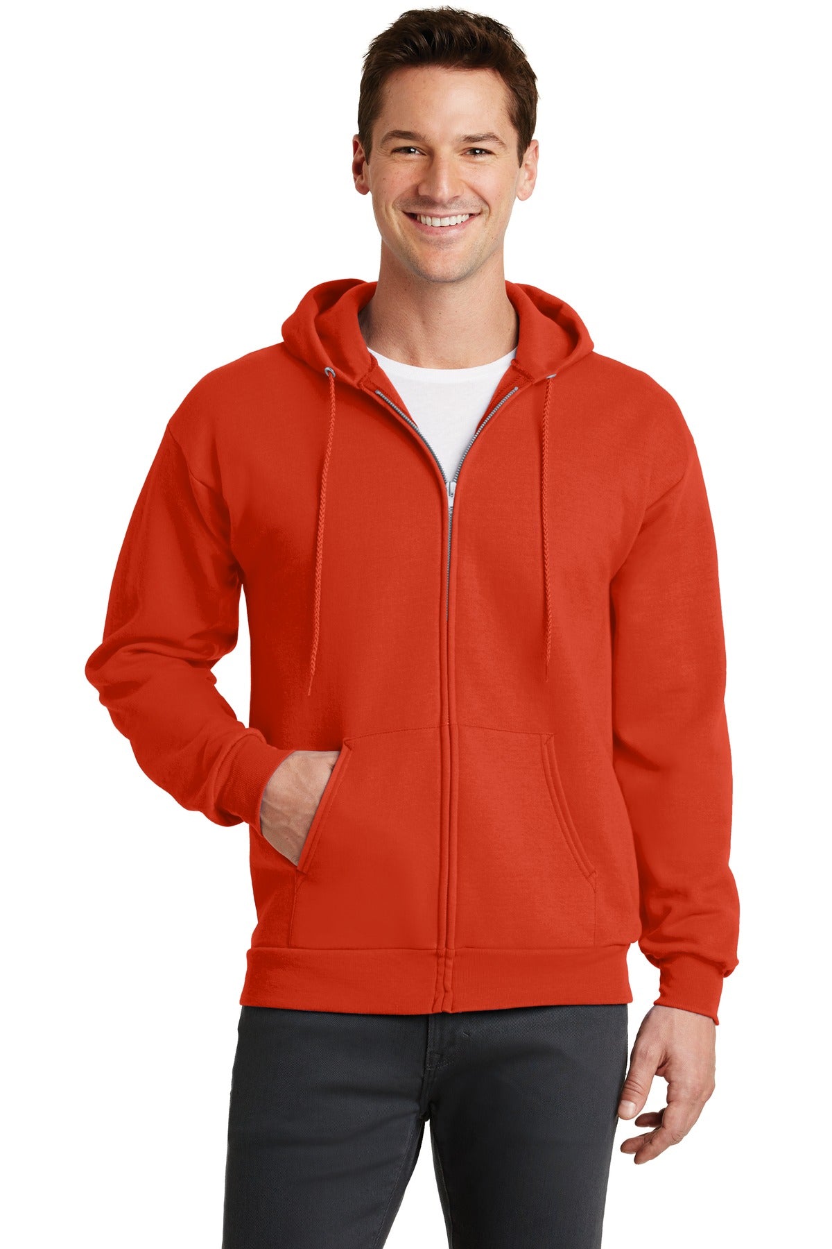 Port & Company Core Fleece Full-Zip Hooded Sweatshirt. PC78ZH Orange