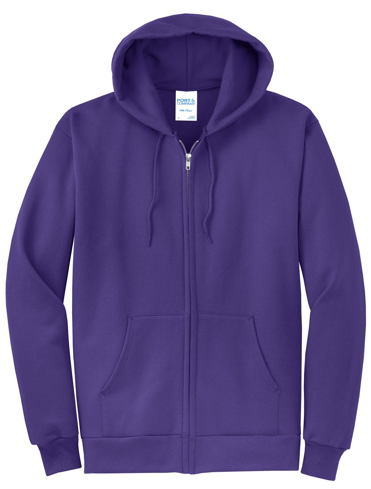 Port & Company Core Fleece Full-Zip Hooded Sweatshirt. PC78ZH Purple