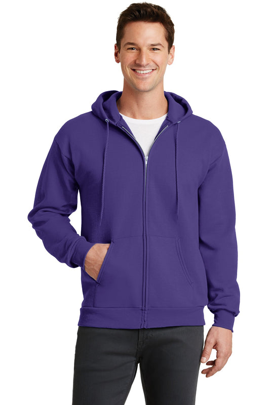 Port & Company Core Fleece Full-Zip Hooded Sweatshirt. PC78ZH Purple
