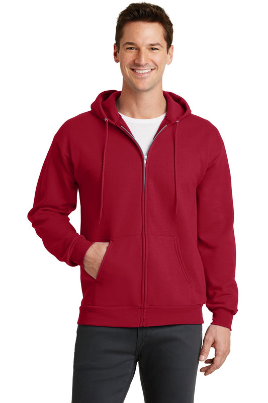 Port & Company Core Fleece Full-Zip Hooded Sweatshirt. PC78ZH Red
