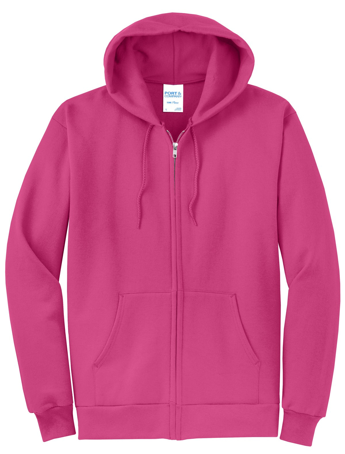 Port & Company Core Fleece Full-Zip Hooded Sweatshirt. PC78ZH Sangria