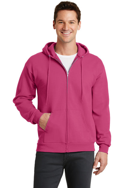 Port & Company Core Fleece Full-Zip Hooded Sweatshirt. PC78ZH Sangria