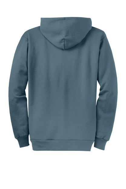 Port & Company Core Fleece Full-Zip Hooded Sweatshirt. PC78ZH Steel Blue