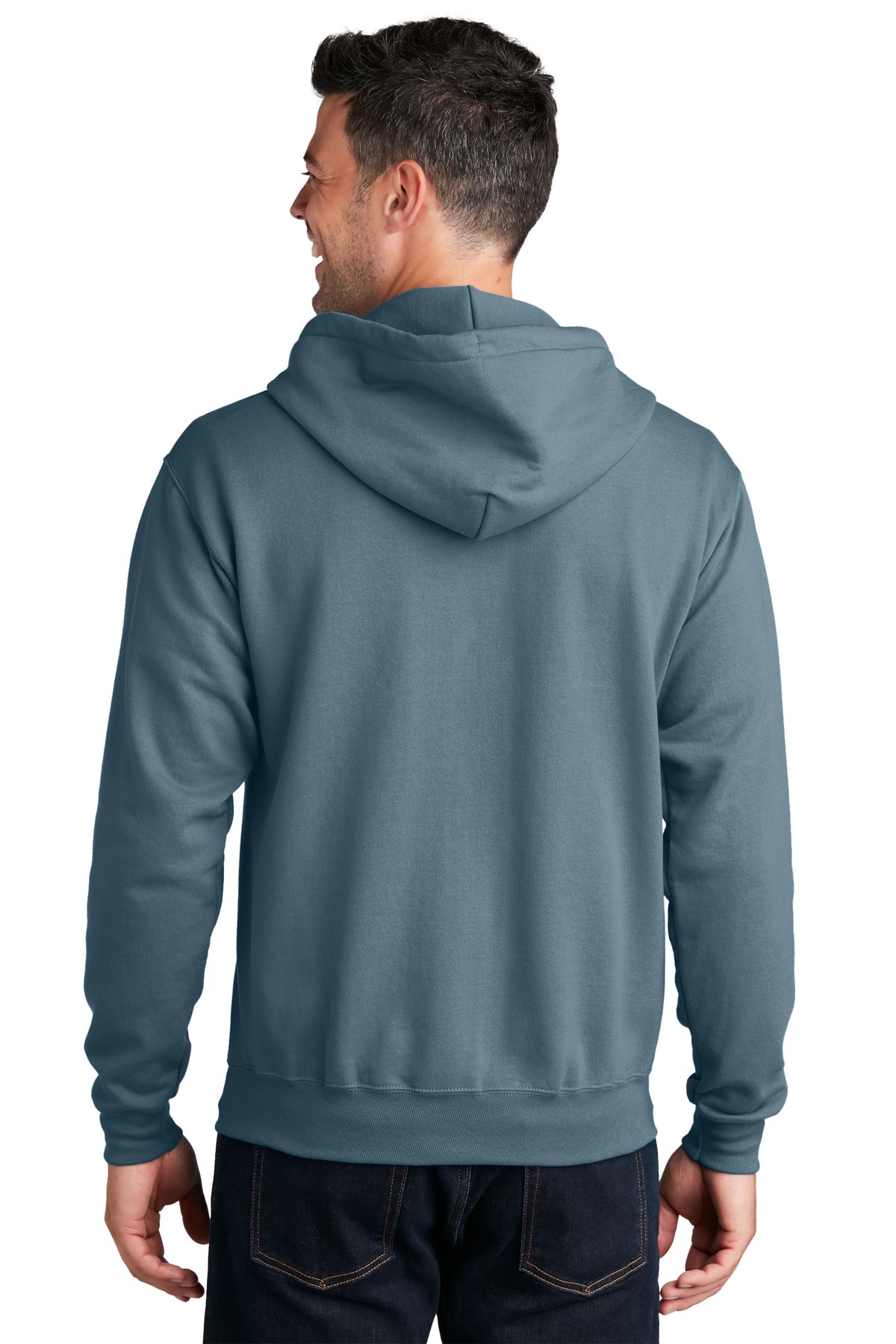 Port & Company Core Fleece Full-Zip Hooded Sweatshirt. PC78ZH Steel Blue
