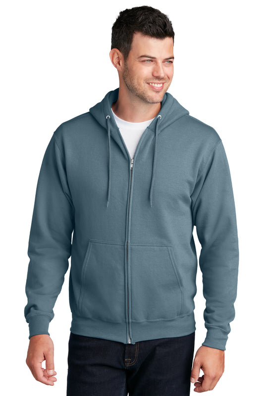 Port & Company Core Fleece Full-Zip Hooded Sweatshirt. PC78ZH Steel Blue