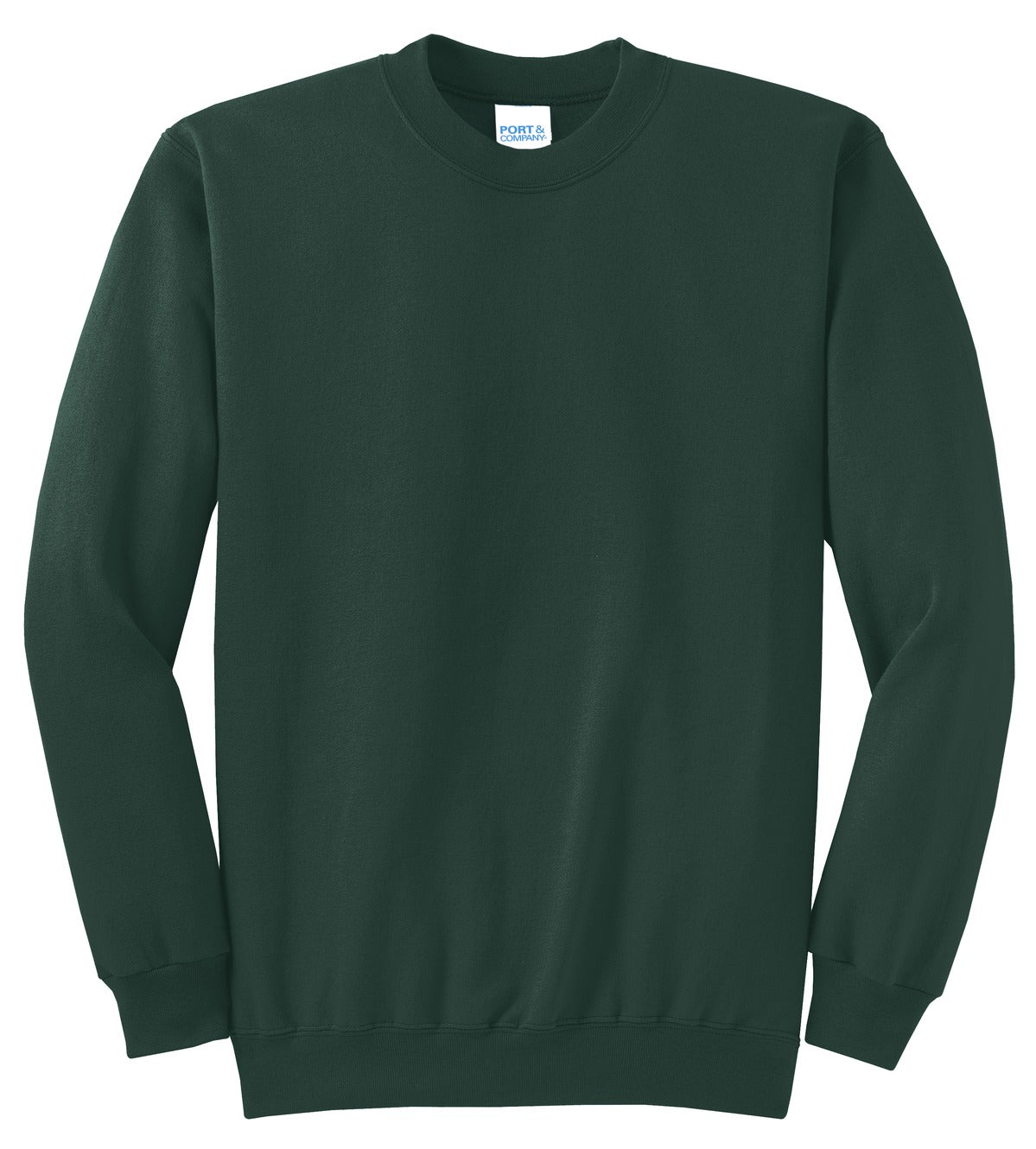 Port & Company Core Fleece Crewneck Sweatshirt. PC78 Dark Green