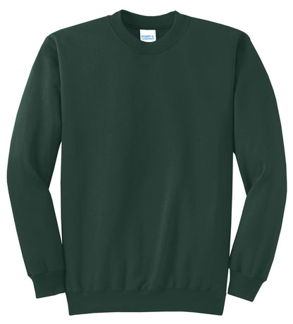 Port & Company Core Fleece Crewneck Sweatshirt. PC78 Dark Green