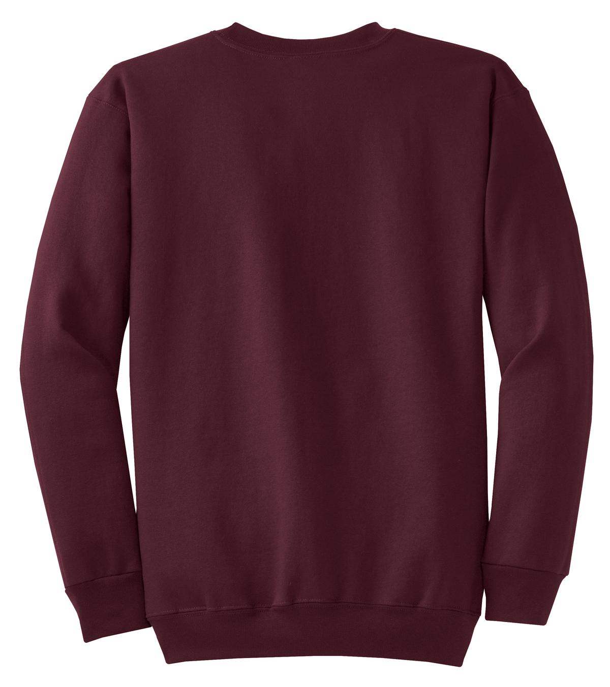 Port & Company Core Fleece Crewneck Sweatshirt. PC78 Maroon