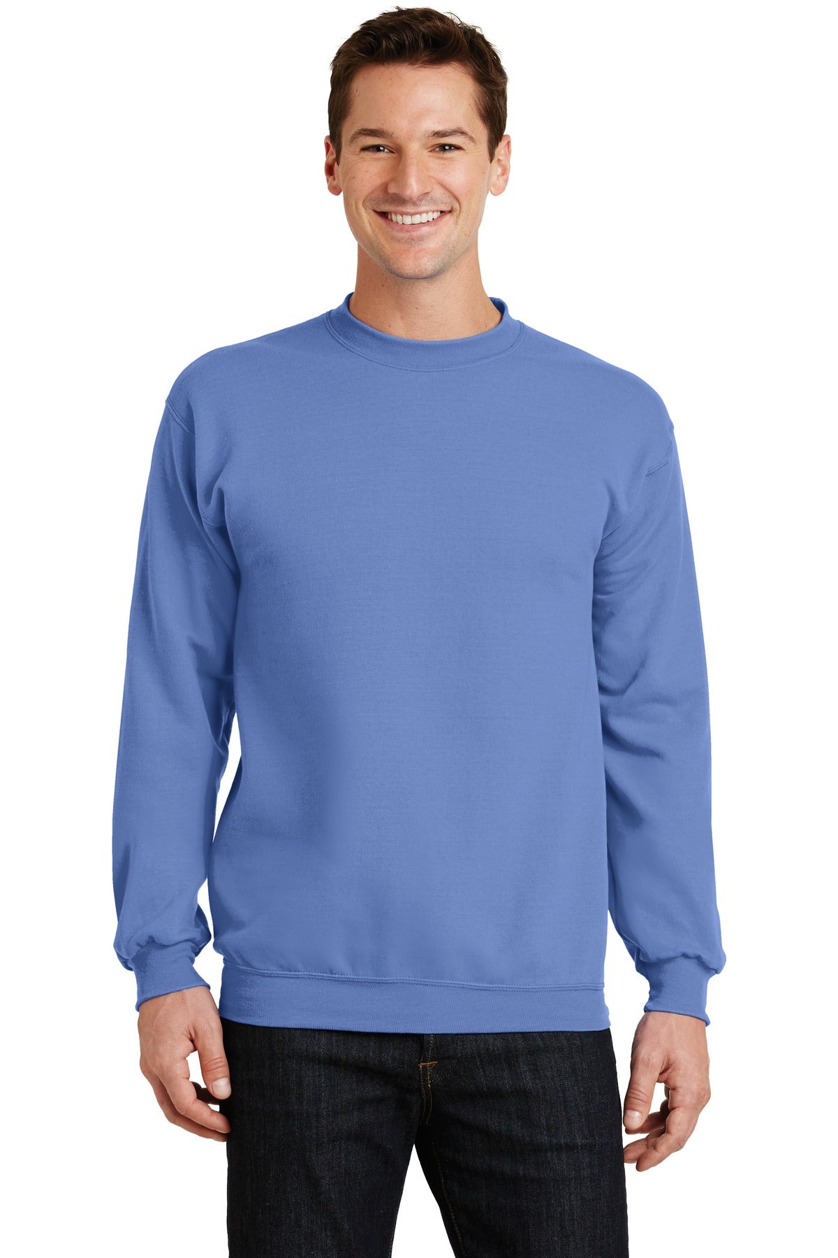 Port & Company Core Fleece Crewneck Sweatshirt. PC78 Carolina Blue