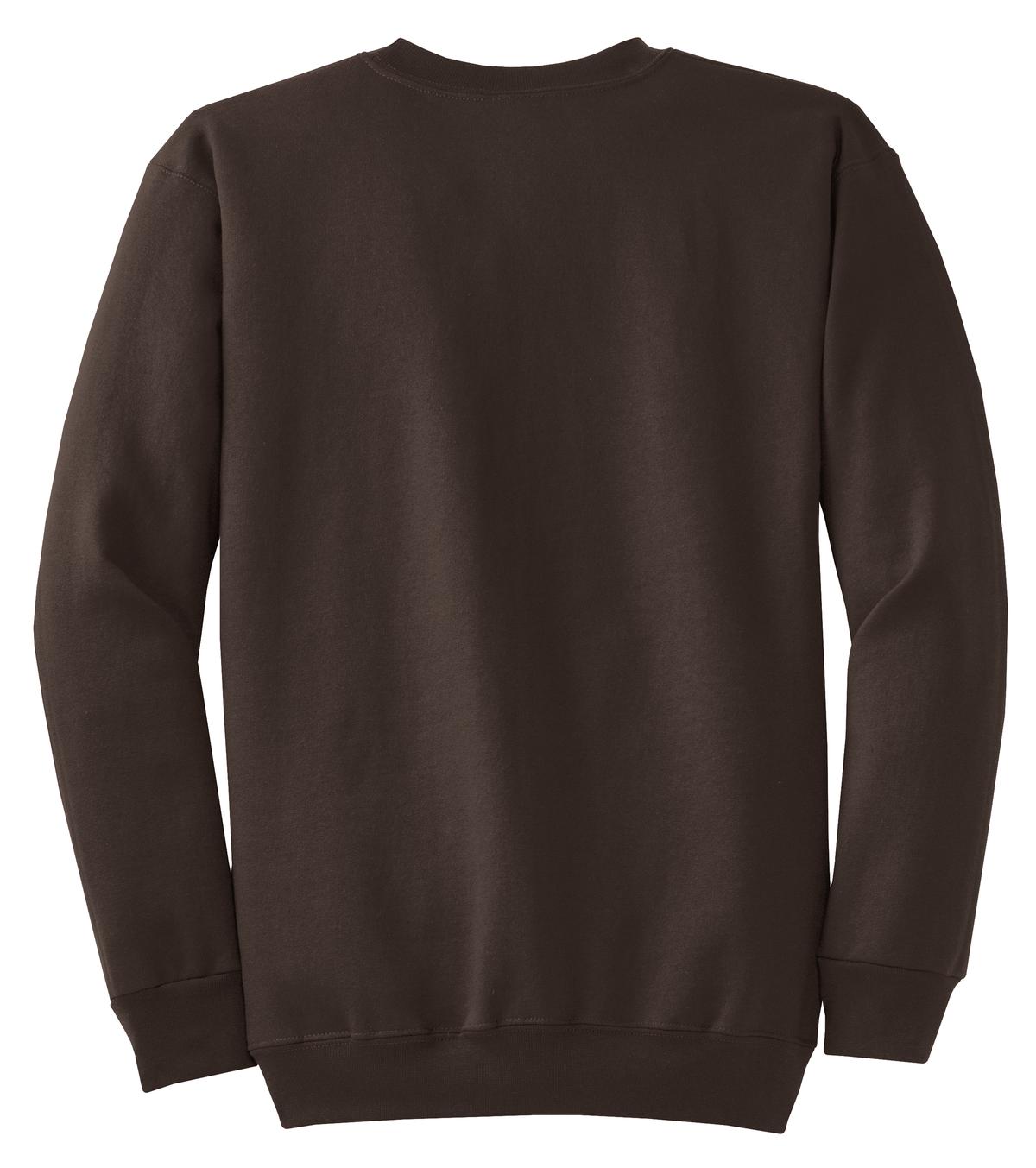 Port & Company Core Fleece Crewneck Sweatshirt. PC78 Dark Chocolate Brown