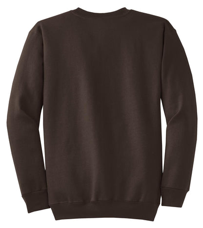 Port & Company Core Fleece Crewneck Sweatshirt. PC78 Dark Chocolate Brown