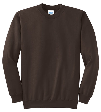 Port & Company Core Fleece Crewneck Sweatshirt. PC78 Dark Chocolate Brown