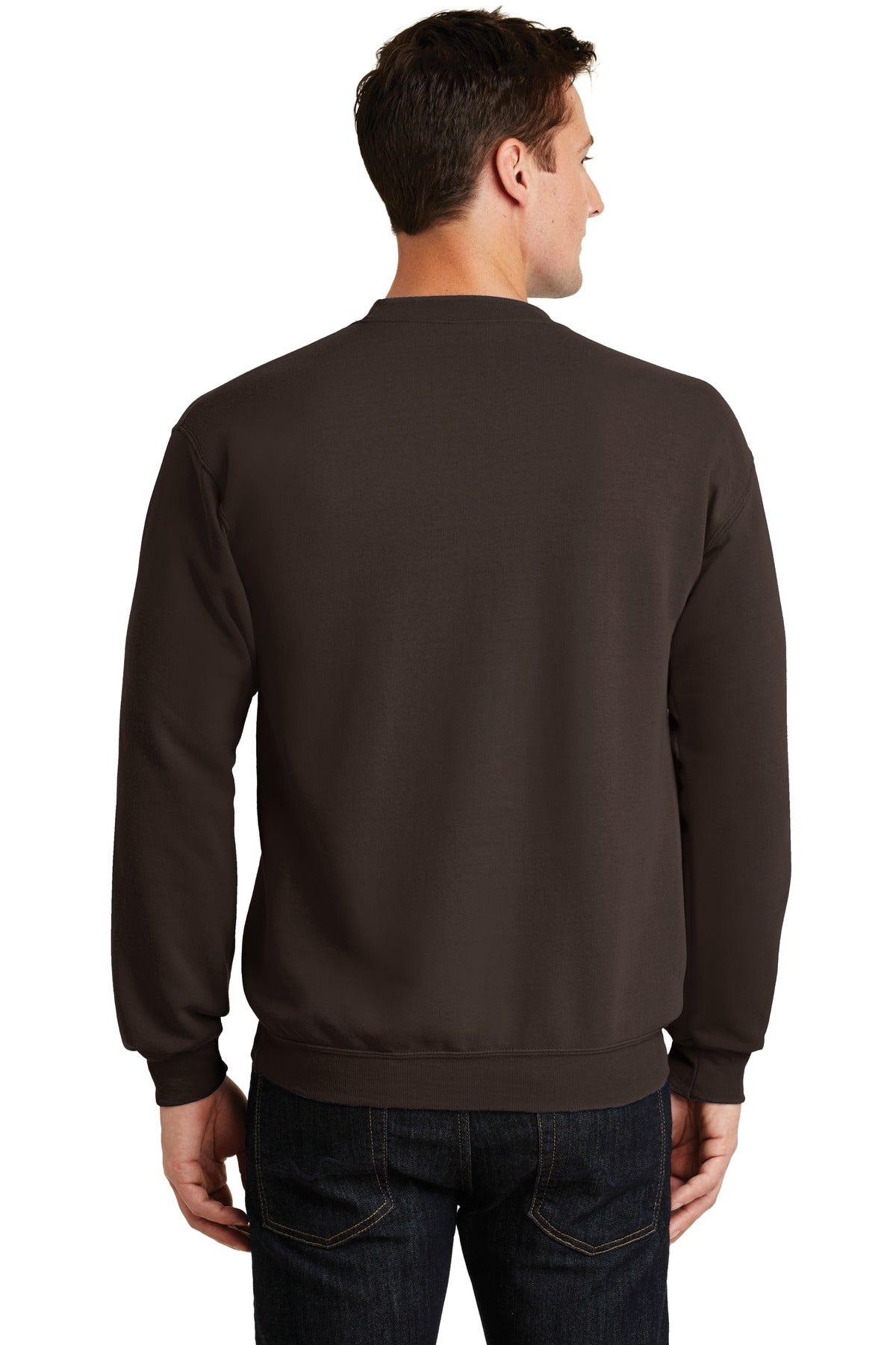 Port & Company Core Fleece Crewneck Sweatshirt. PC78 Dark Chocolate Brown