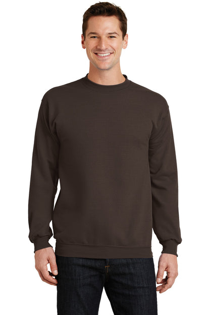 Port & Company Core Fleece Crewneck Sweatshirt. PC78 Dark Chocolate Brown