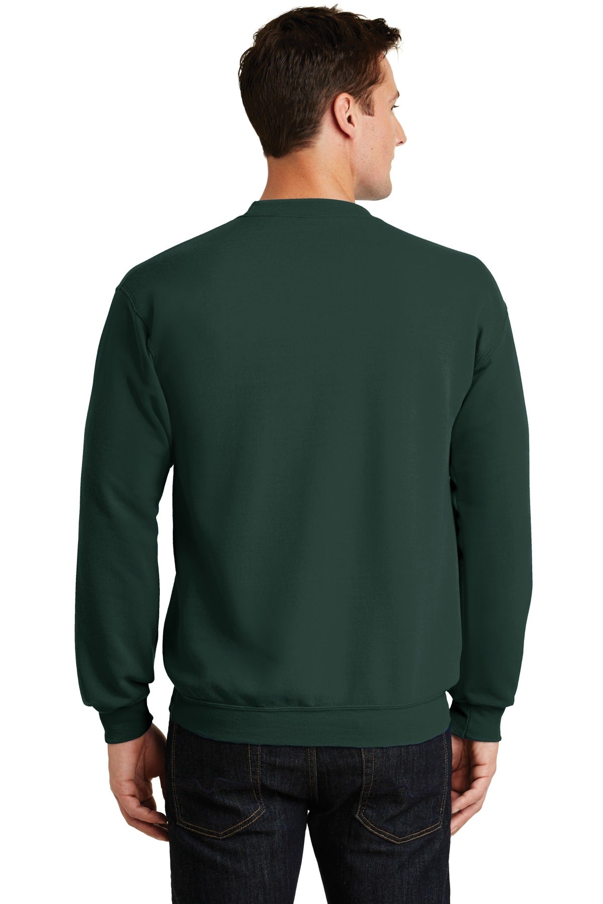 Port & Company Core Fleece Crewneck Sweatshirt. PC78 Dark Green