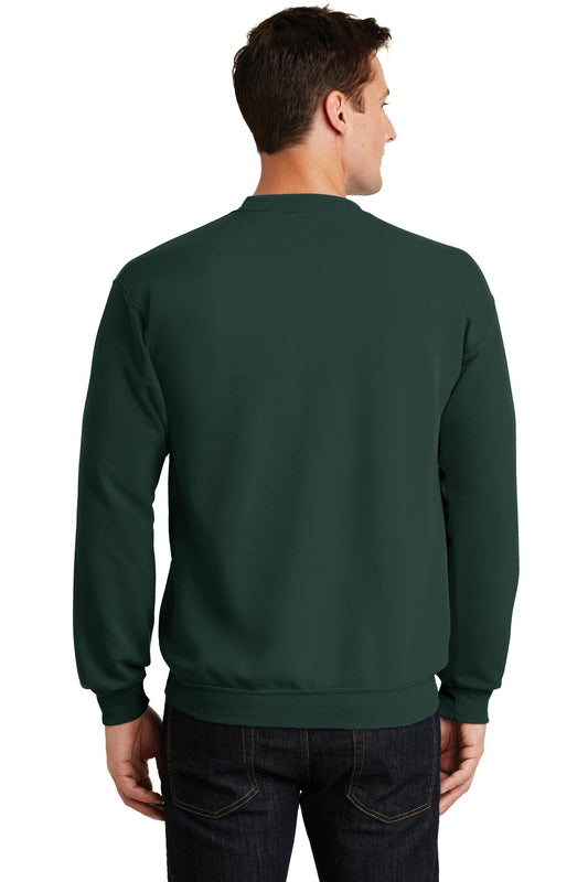 Port & Company Core Fleece Crewneck Sweatshirt. PC78 Dark Green