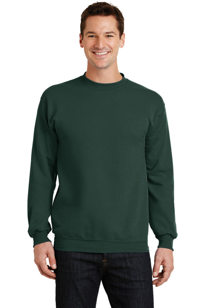 Port & Company Core Fleece Crewneck Sweatshirt. PC78 Dark Green