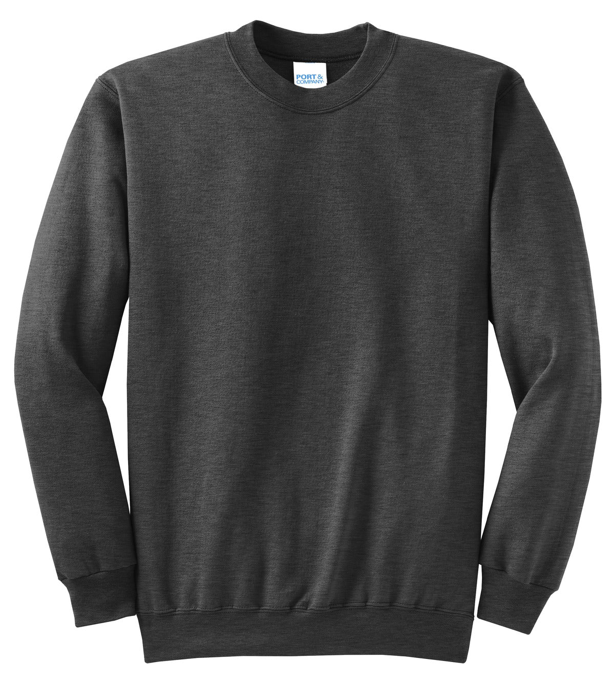 Port & Company Core Fleece Crewneck Sweatshirt. PC78 Dark Heather Grey
