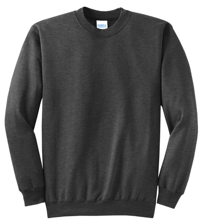 Port & Company Core Fleece Crewneck Sweatshirt. PC78 Dark Heather Grey