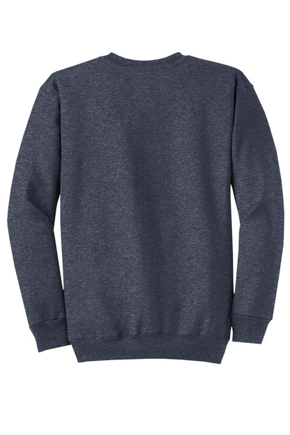 Port & Company Core Fleece Crewneck Sweatshirt. PC78 Heather Navy