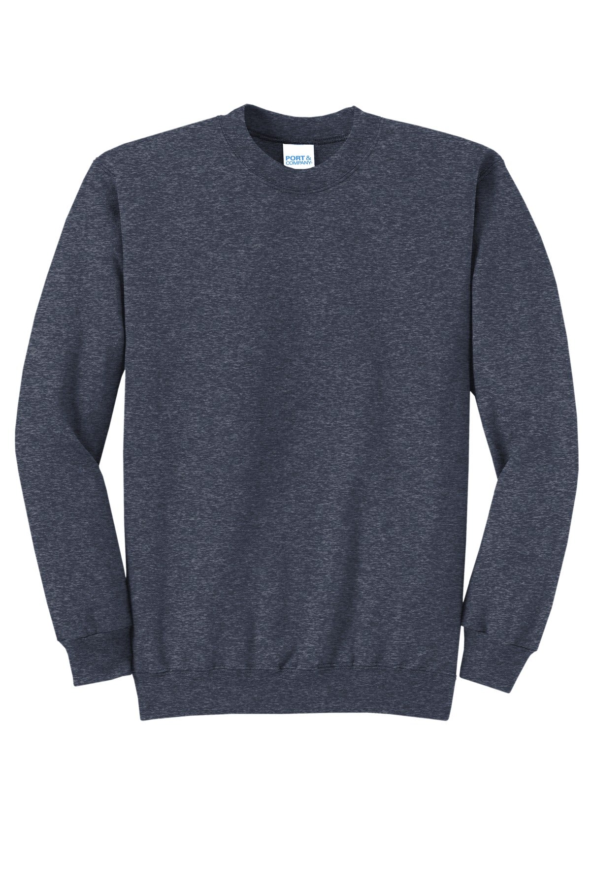 Port & Company Core Fleece Crewneck Sweatshirt. PC78 Heather Navy