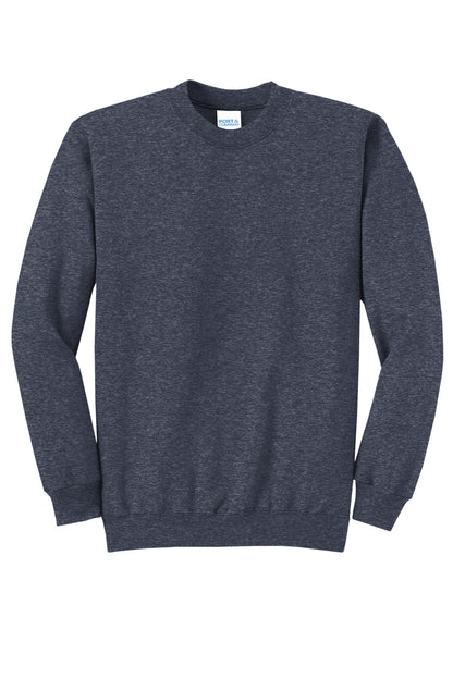 Port & Company Core Fleece Crewneck Sweatshirt. PC78 Heather Navy