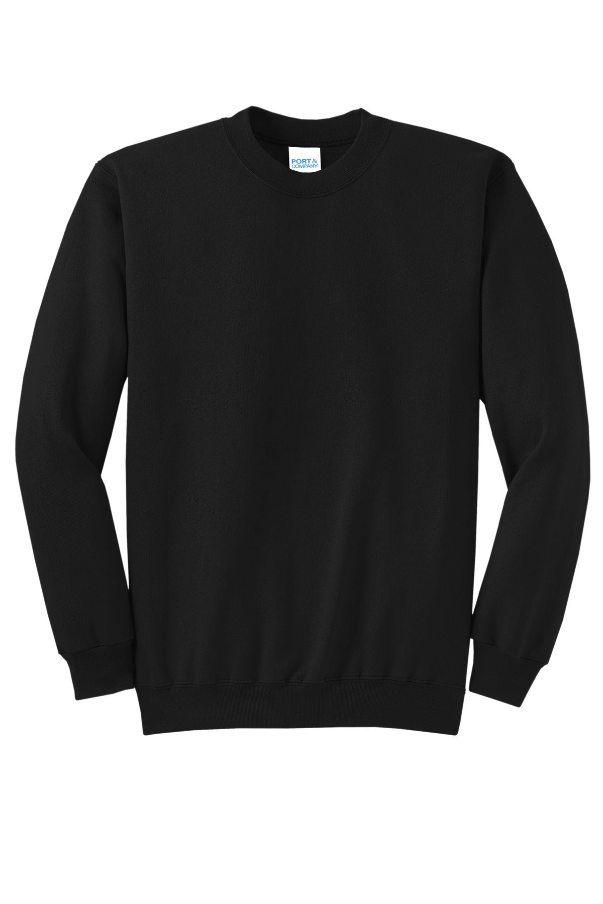 Port & Company Core Fleece Crewneck Sweatshirt. PC78 Jet Black