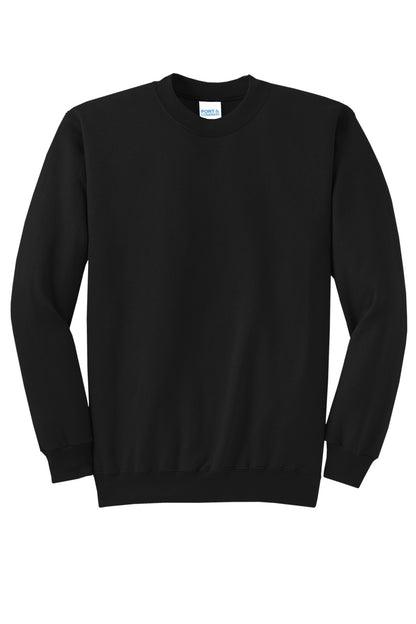 Port & Company Core Fleece Crewneck Sweatshirt. PC78 Jet Black